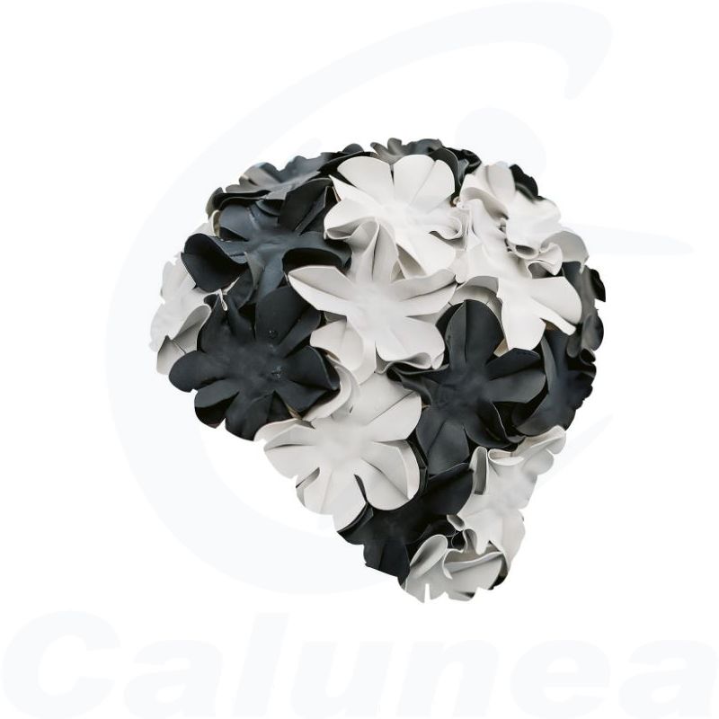 wortel Patch Modieus wit zwarte veelkleurige dames badmuts retro bloemetjes fashy België flower  cap