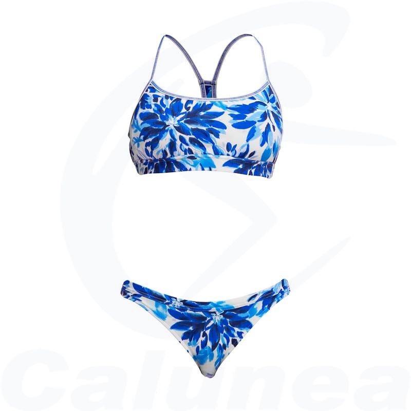 Image du produit 2-Delig damesbadpak / Bikini BLOSSOM BLUE HIPSTER SWIM CROP TOP FUNKITA - boutique Calunéa